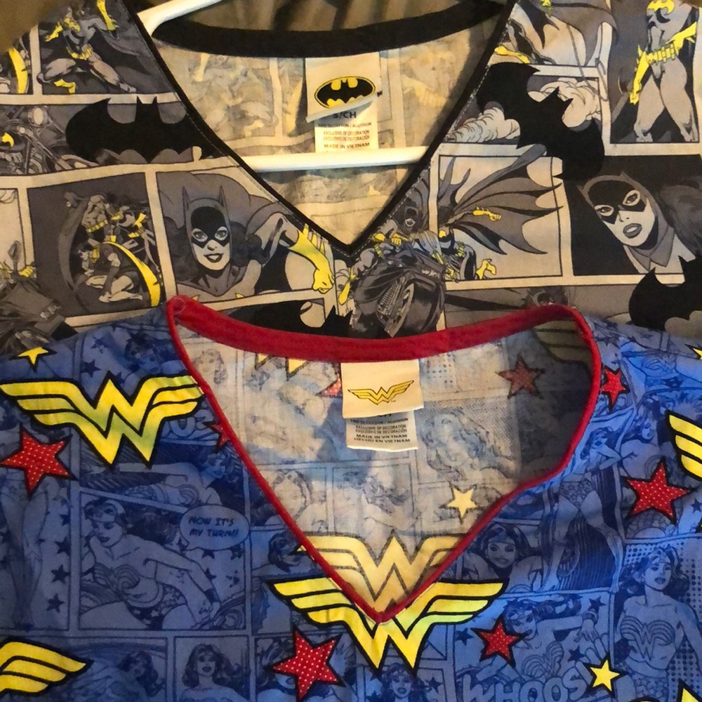 Superhero Scrub tops